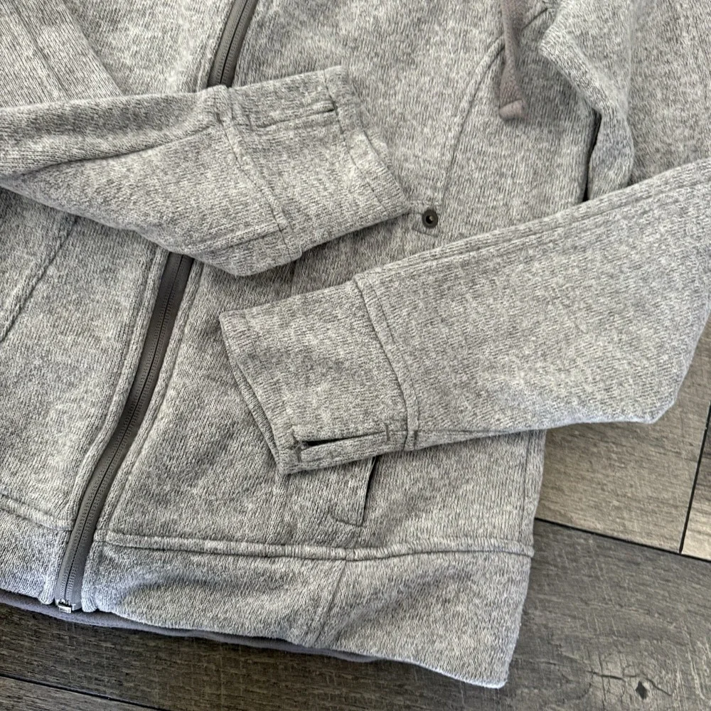 Avalanche Fleece Lined Zip Up Jacket Womens S Gray Mock Neck Long Sleeve Knitted - Picture 6 of 9